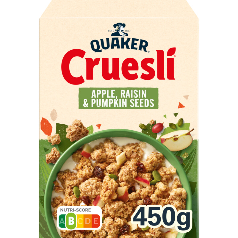 Een afbeelding van Quaker Cruesli appel & rozijn