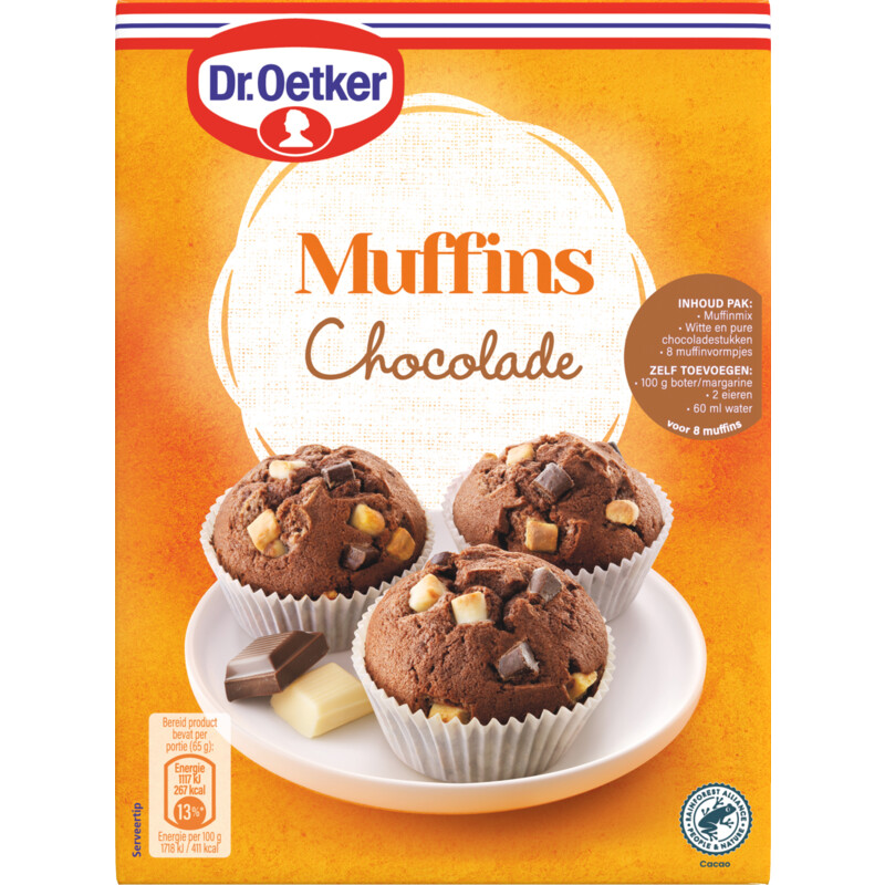 Een afbeelding van Dr. Oetker Mix voor muffins chocolade