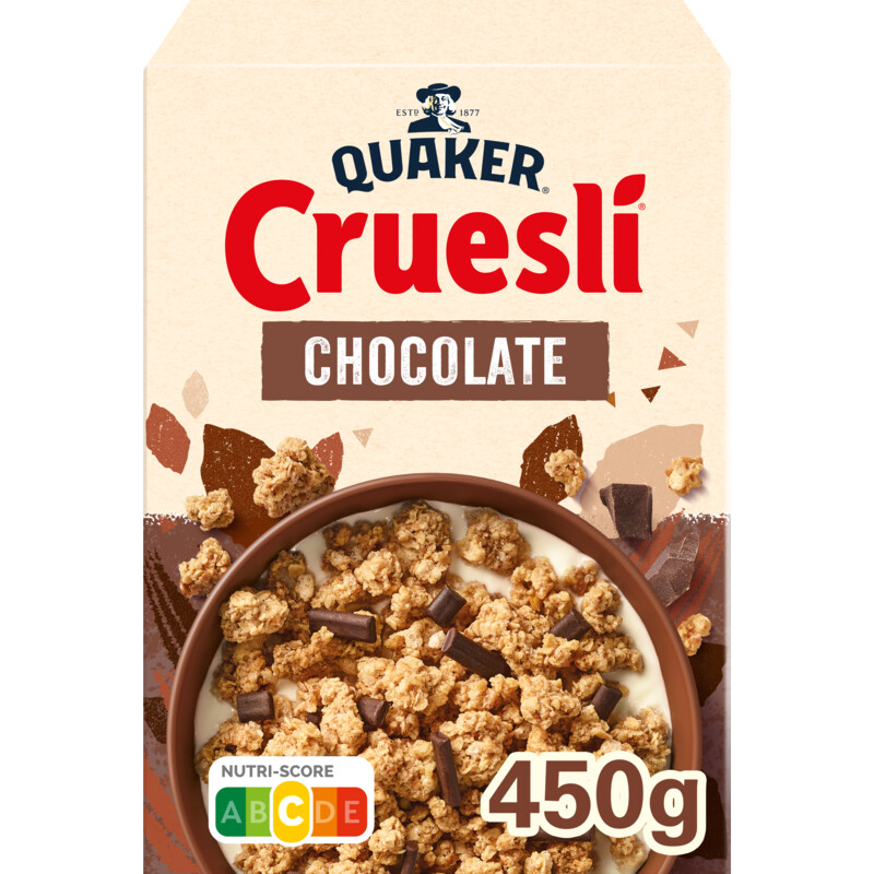 Een afbeelding van Quaker Cruesli chocolade