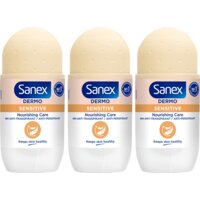 Een afbeelding van Sanex Sensitive deoroller 3-pack