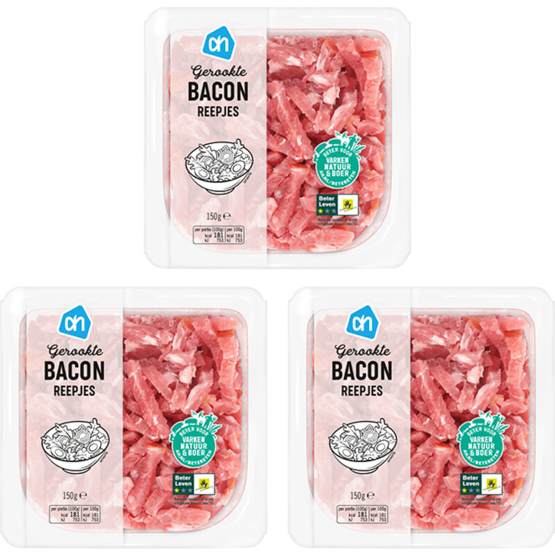 Een afbeelding van AH Bacon reepjes 3-pack