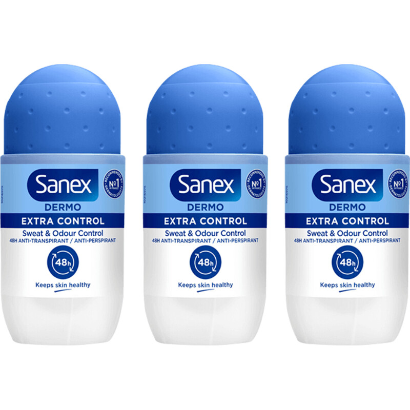 Een afbeelding van Sanex deo roller extra control 3-pack
