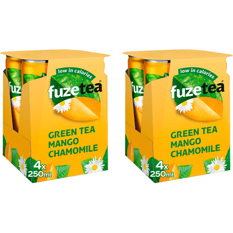 Een afbeelding van Fuze Tea Green Tea mango chamomile 8-pack