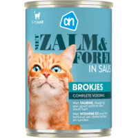 Een afbeelding van AH Blik brokjes zalm forel