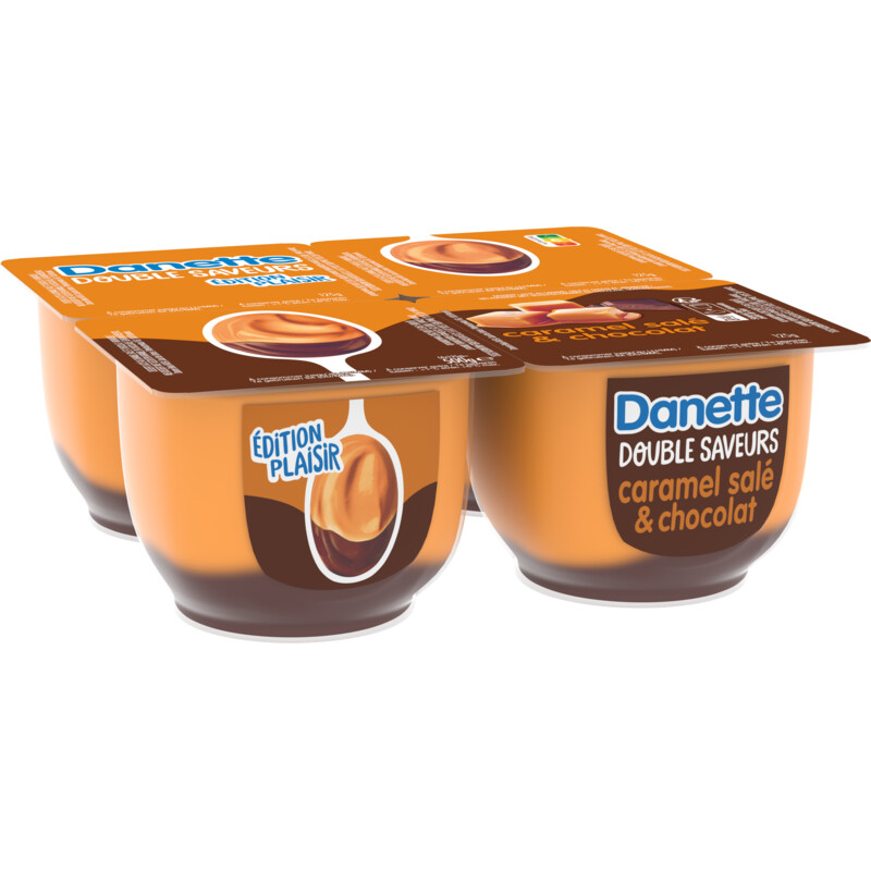 Een afbeelding van Danette Double saveurs caramel salé chocolat bel