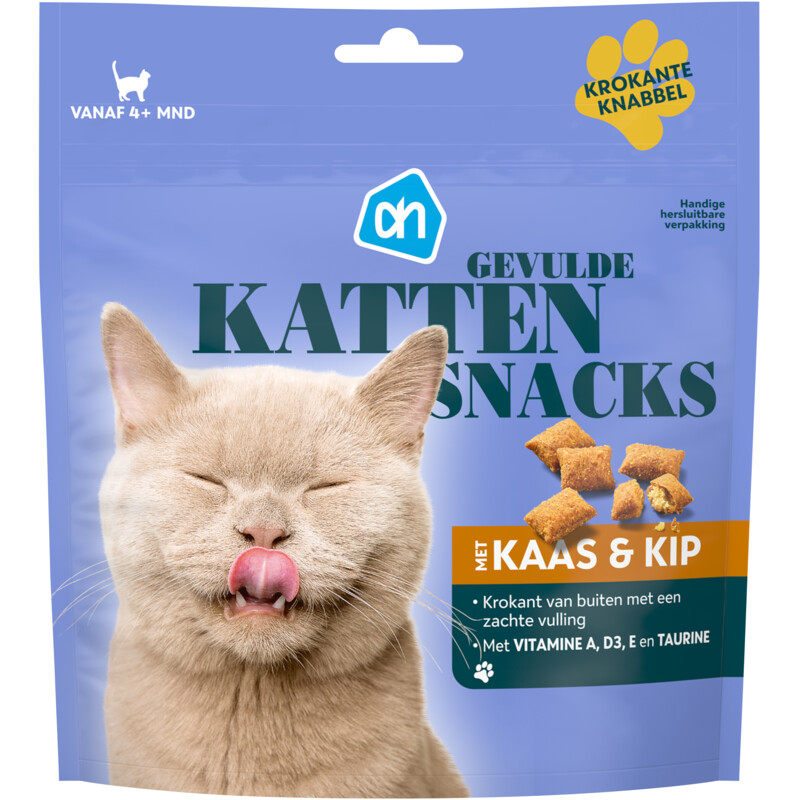 Een afbeelding van AH Gevulde kattensnacks met kaas & kip