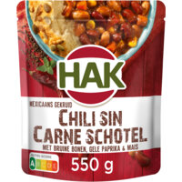 Een afbeelding van Hak Chili sin carne schotel