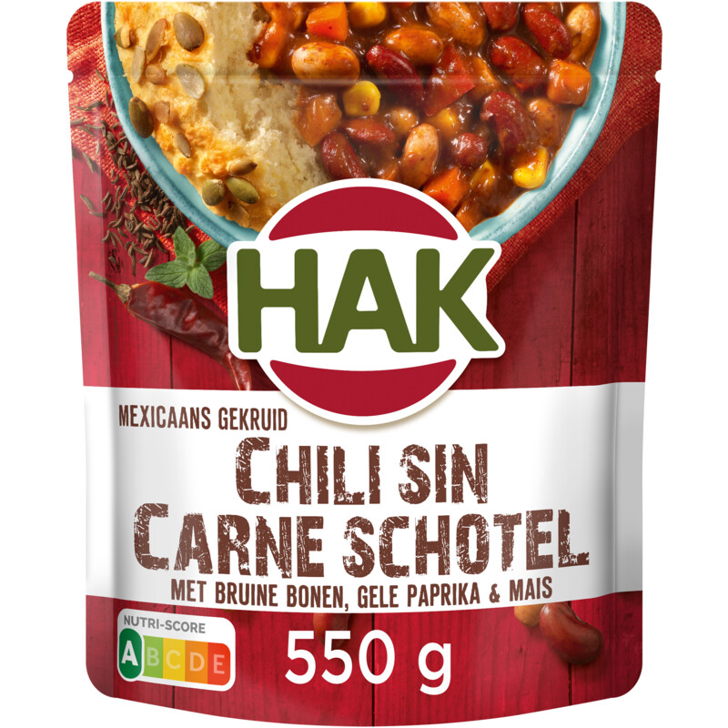 Een afbeelding van Hak Chili sin carne schotel