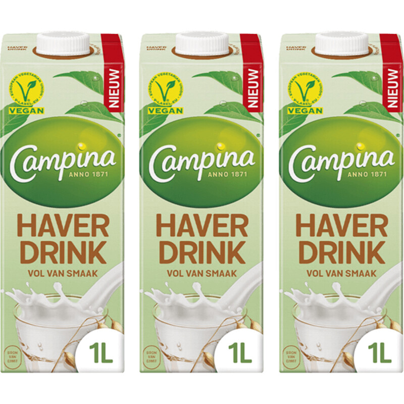 Een afbeelding van Campina Plantaardig Haverdrink 3-pack