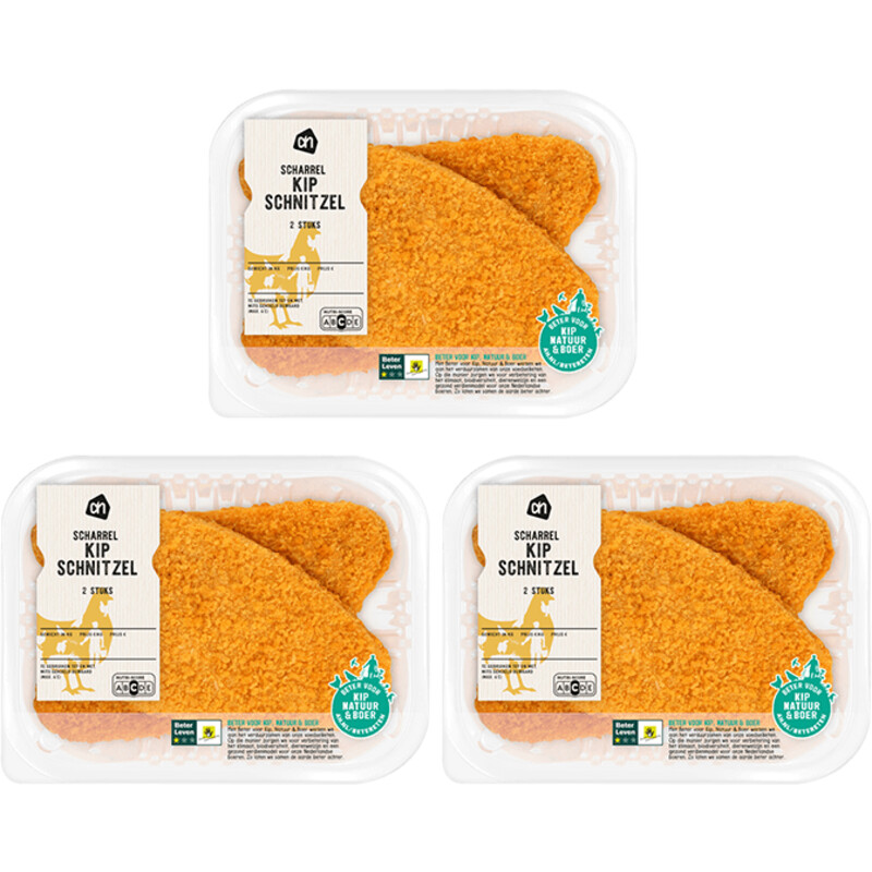 Een afbeelding van AH Scharrel kipschnitzel 2 stuks 3-pack