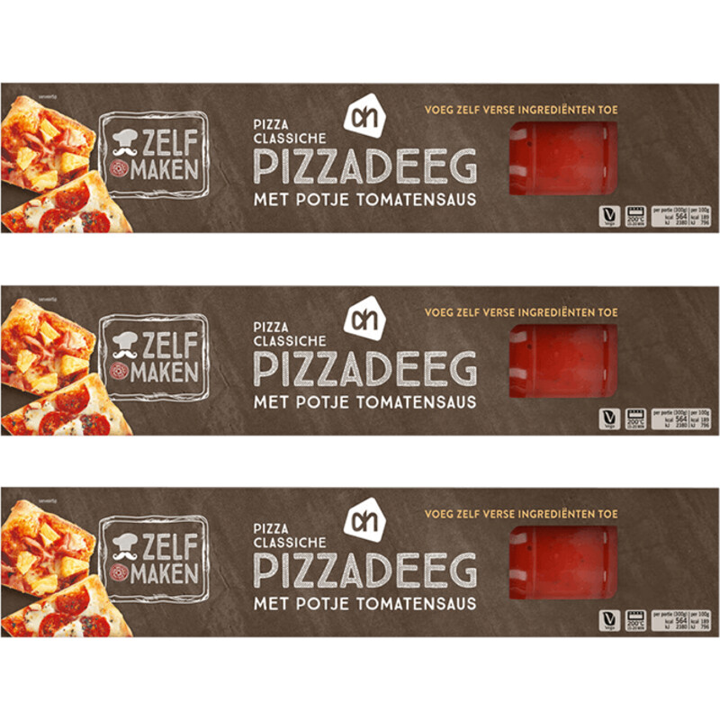 Een afbeelding van AH Pizzadeeg tomatensaus 3-pack