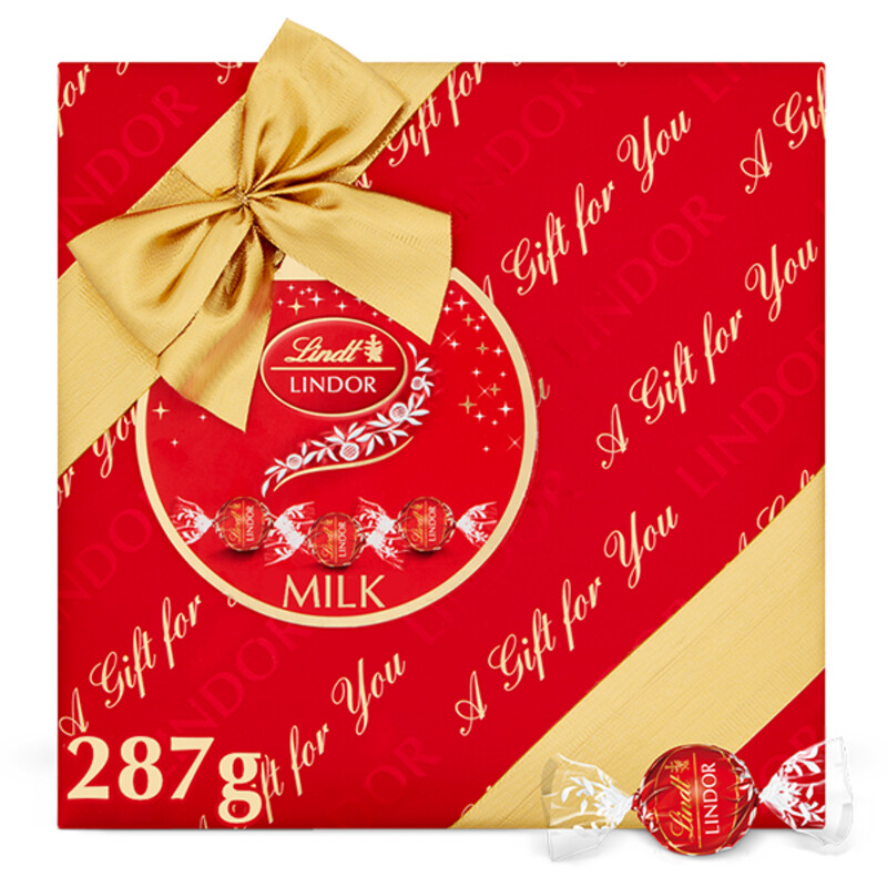 Een afbeelding van Lindt Lindor melkchocolade kerstcadeau bonbons