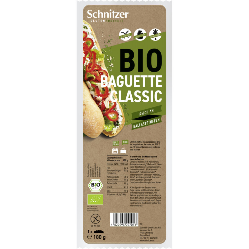Een afbeelding van Schnitzer Bio baguette classic glutenvrij