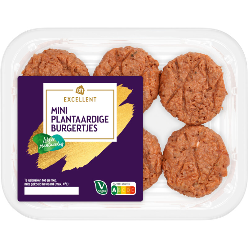 Een afbeelding van AH Excellent Mini plantaardige burgertjes