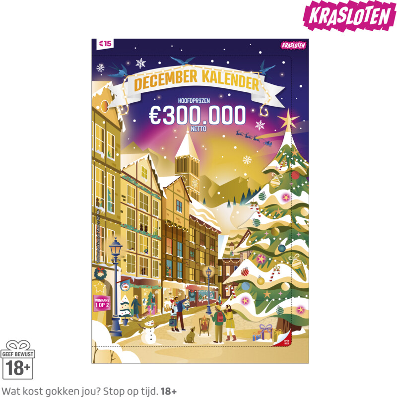 Kraslot December kalender 15 euro bestellen Albert Heijn