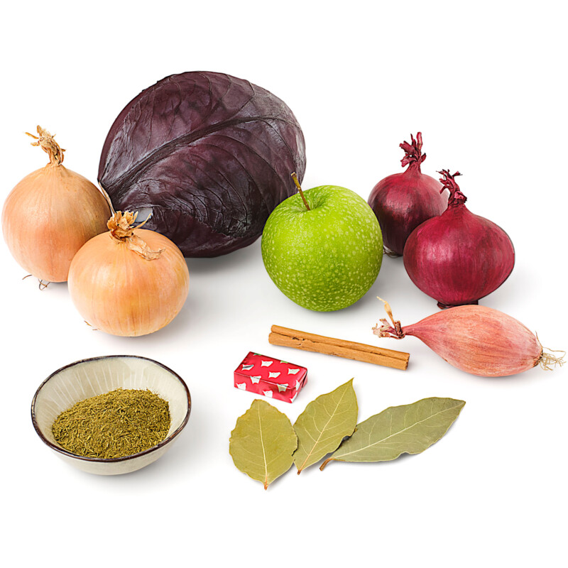 Een afbeelding van AH Hachee met rodekool verspakket