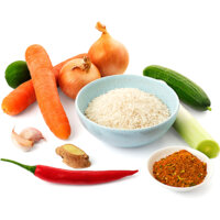 Een afbeelding van AH Nasi met zoetzure komkommer verspakket