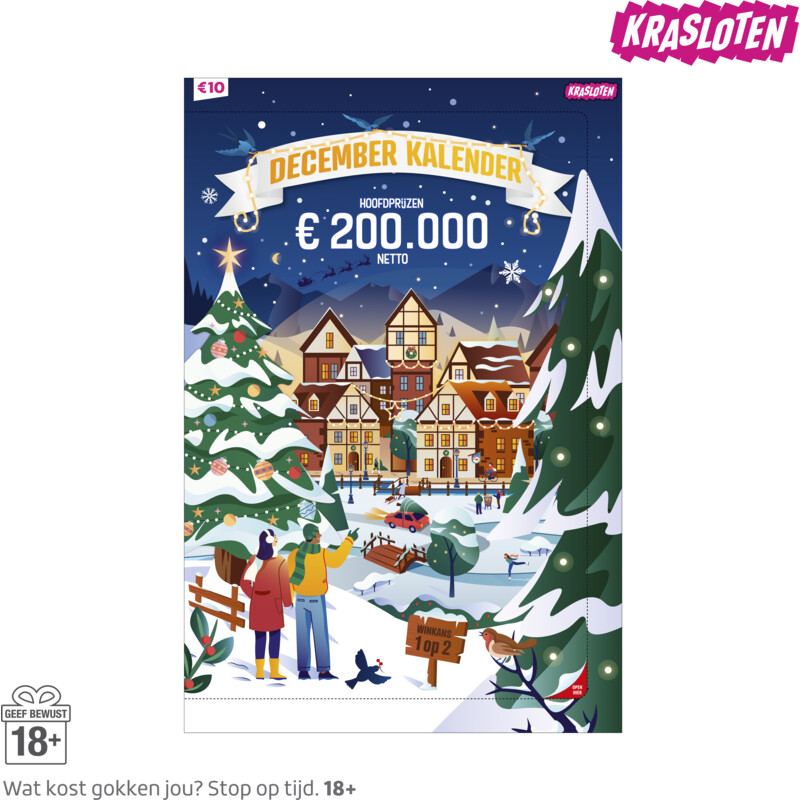 Kraslot December kalender 10 euro bestellen Albert Heijn