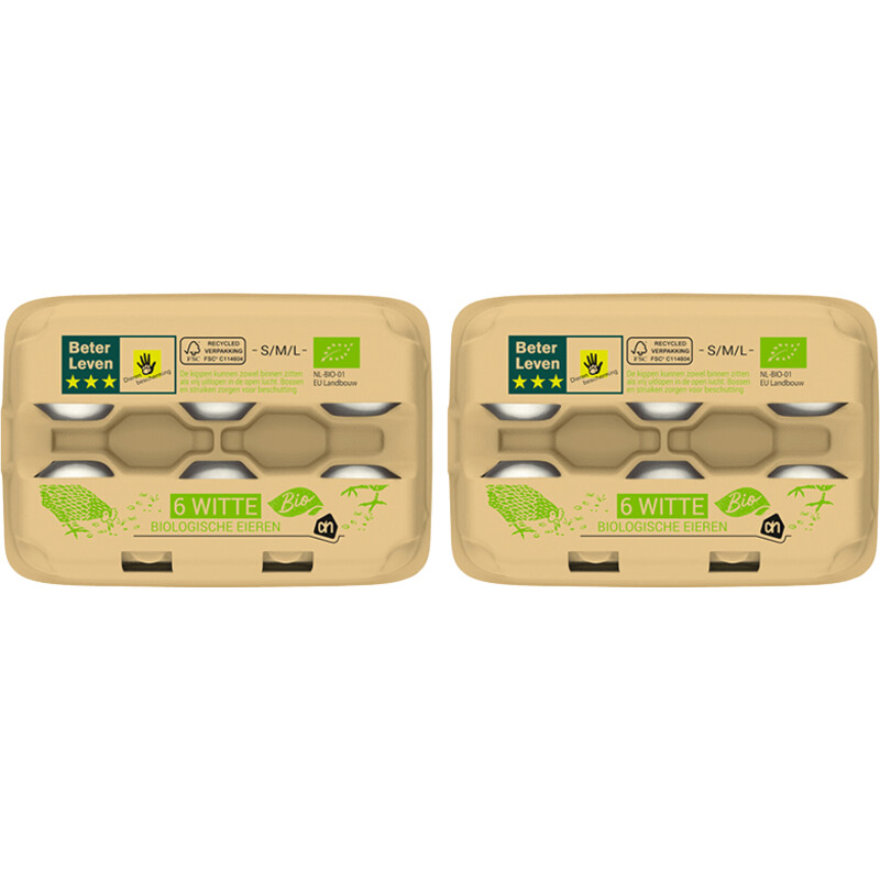 Een afbeelding van AH Biologisch Witte eieren S M L 2-pack