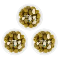 AH Groene olijven met knoflook 3-pack