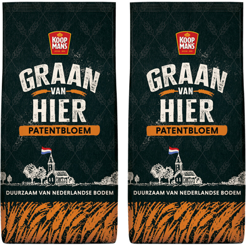 Een afbeelding van Koopmans Graan van Hier bloem 2-pack