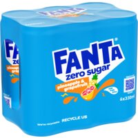 Een afbeelding van Fanta Pineapple grapefruit zero 6-pack bel