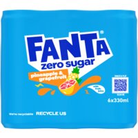 Een afbeelding van Fanta Pineapple grapefruit zero 6-pack bel