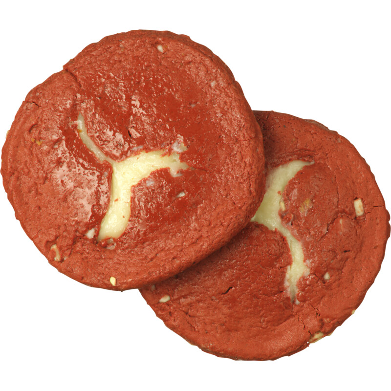 Een afbeelding van AH Red velvet cheesecake cookie