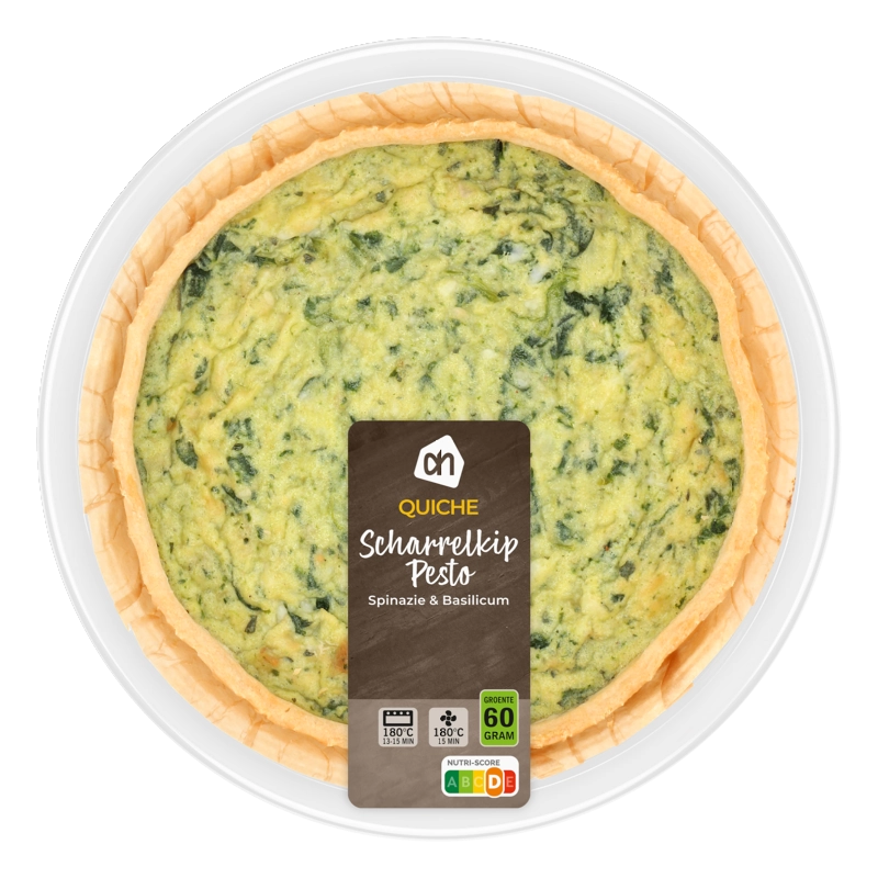 Quiche kip pesto spinazie