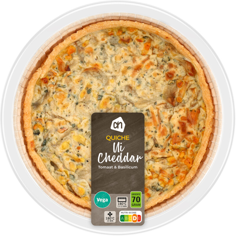 Een afbeelding van AH Quiche ui cheddar