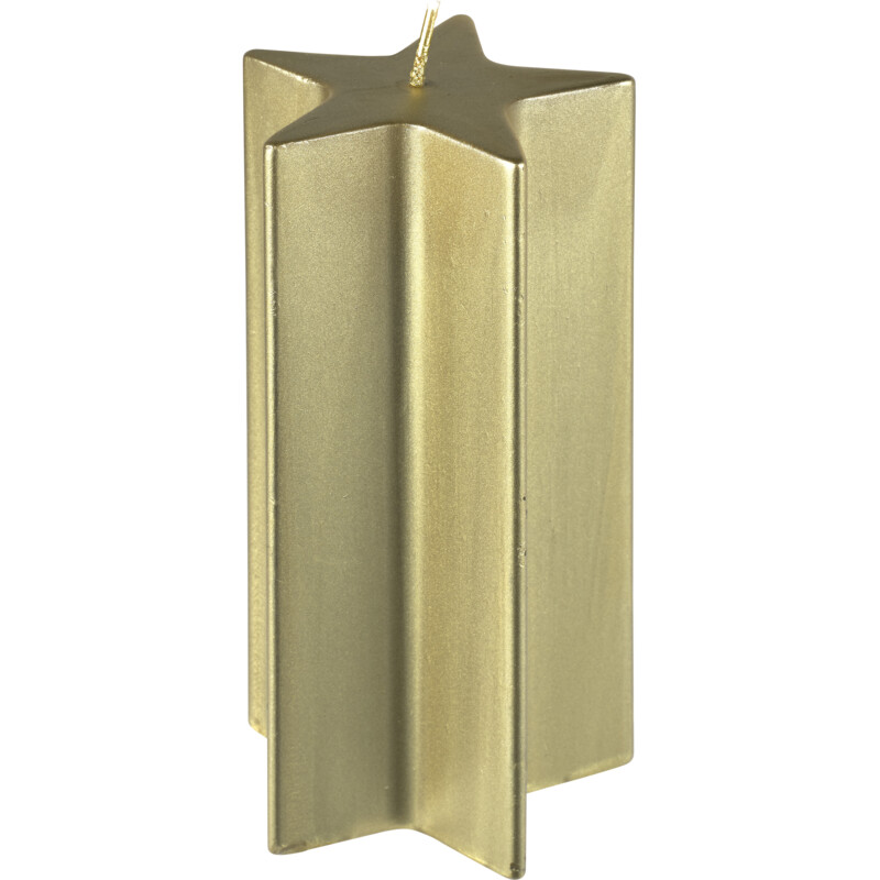 Een afbeelding van Avec Kaars ster goud hoogglans 7x13cm