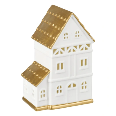 pdp-image-AH Huisje porselein gouden dak met lampje