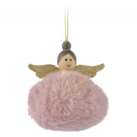 Een afbeelding van Decoris Fluffy bal engel roze