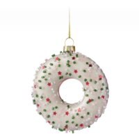 Een afbeelding van Decoris Glashanger porselein donut roze