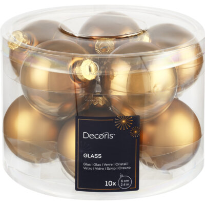 pdp-image-Decoris Glazen ballen set 6cm ginger