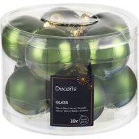 Afbeelding van Decoris Glazen ballen groen 6cm