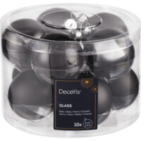 Afbeelding van Decoris Glazen ballen set 6cm zwart