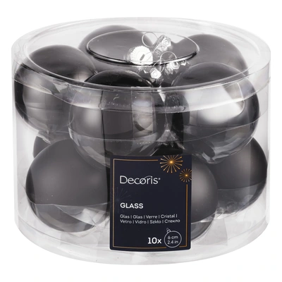 pdp-image-Decoris Glazen ballen set 6cm zwart