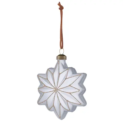 pdp-image-Decoris Glashanger ster met goud relief grijs