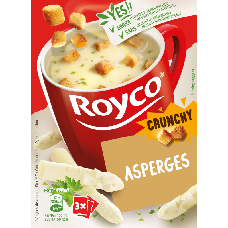 Een afbeelding van Royco Minute soup crunchy Asperges BEL