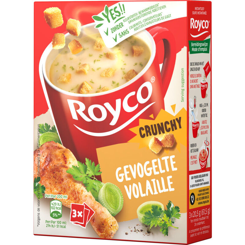 Een afbeelding van Royco Minute soup crunchy Gevogelte BEL