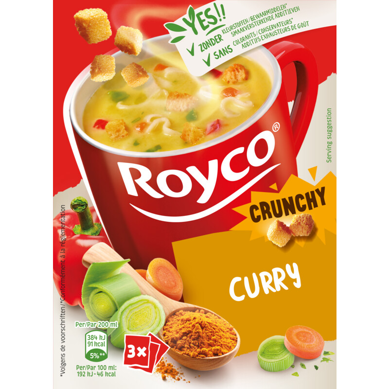 Een afbeelding van Royco Minute soup curry BEL