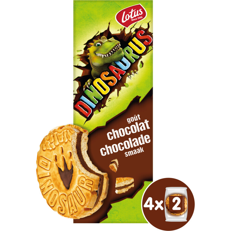 Een afbeelding van Lotus Dinosaurus gevuld chocolade bel