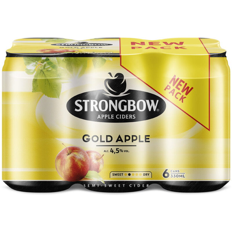Een afbeelding van Strongbow Gold apple 6-pack bel