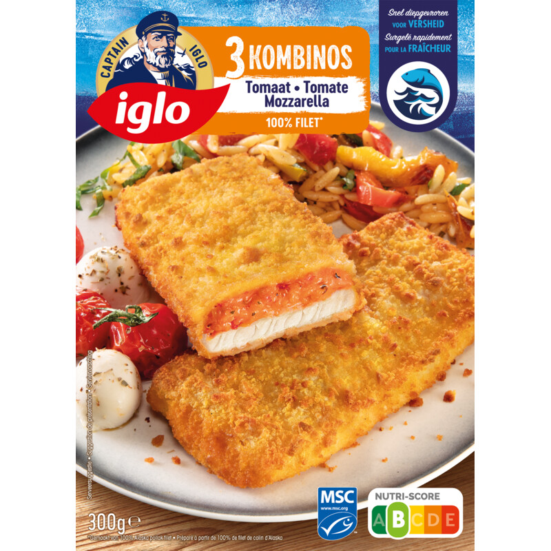 Een afbeelding van Iglo 3 kombinos tomaat mozzarella bel