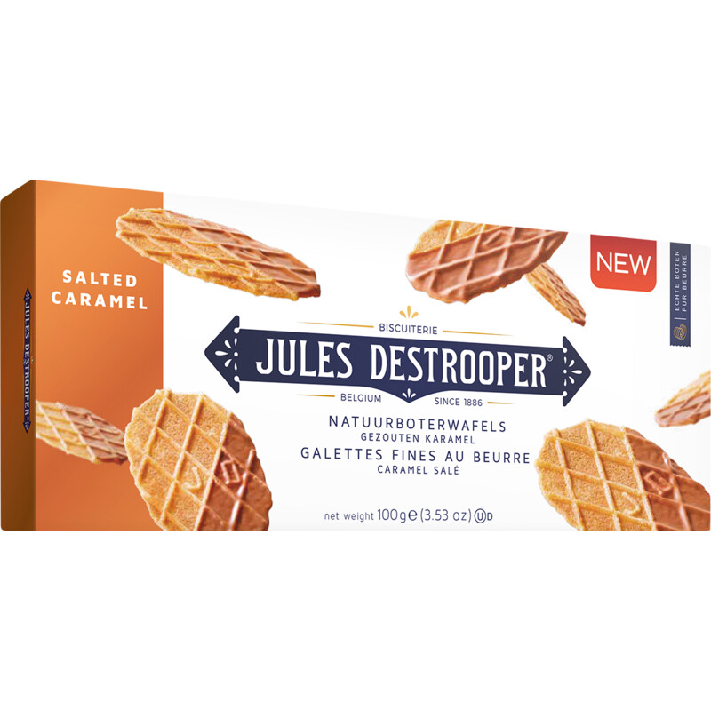 Een afbeelding van Jules Destrooper Natuurboterwafels gezouten karamel