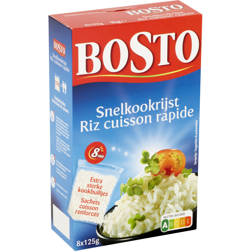 Een afbeelding van Bosto Snelkookrijst 8x125g BEL