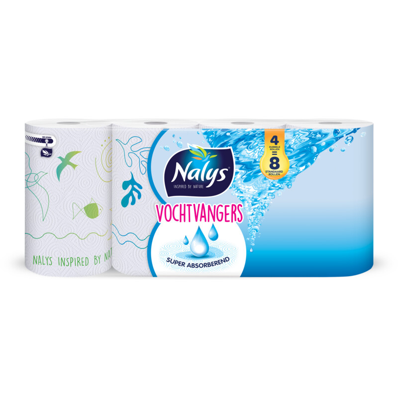 Een afbeelding van Nalys Vochtvangers keukenpapier 4=8 rol
