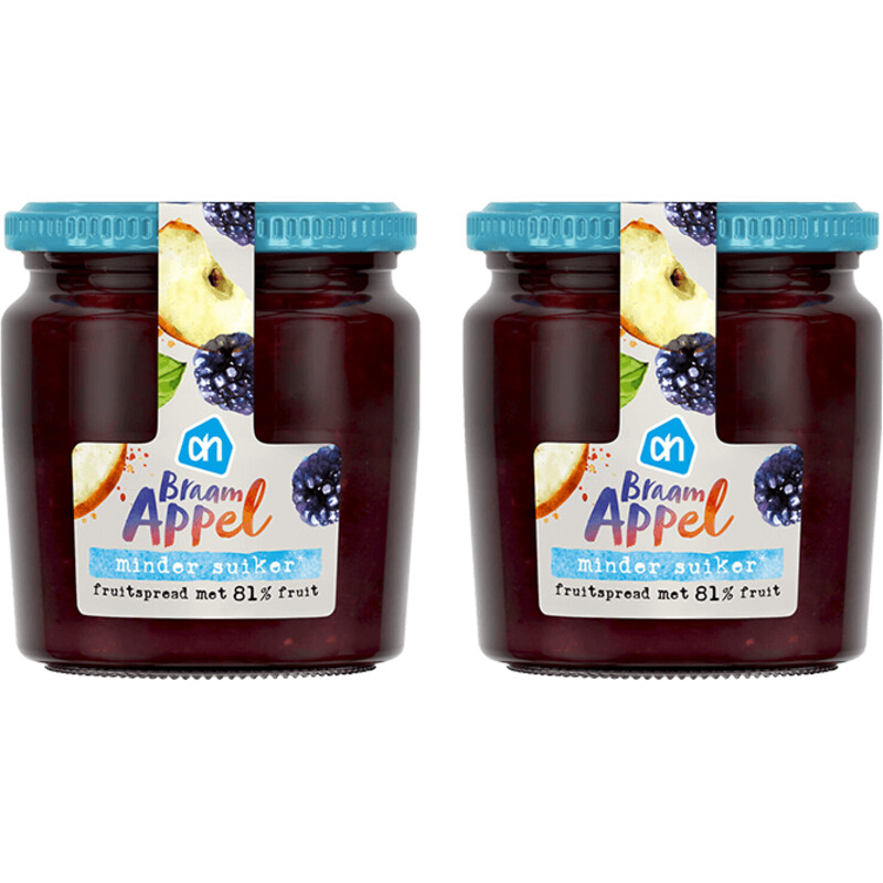 Een afbeelding van AH Fruitspread braam appel 2-pack