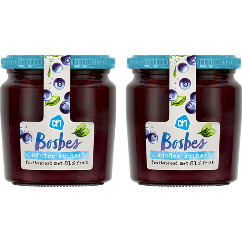 Een afbeelding van AH Fruitspread bosbes 2-pack